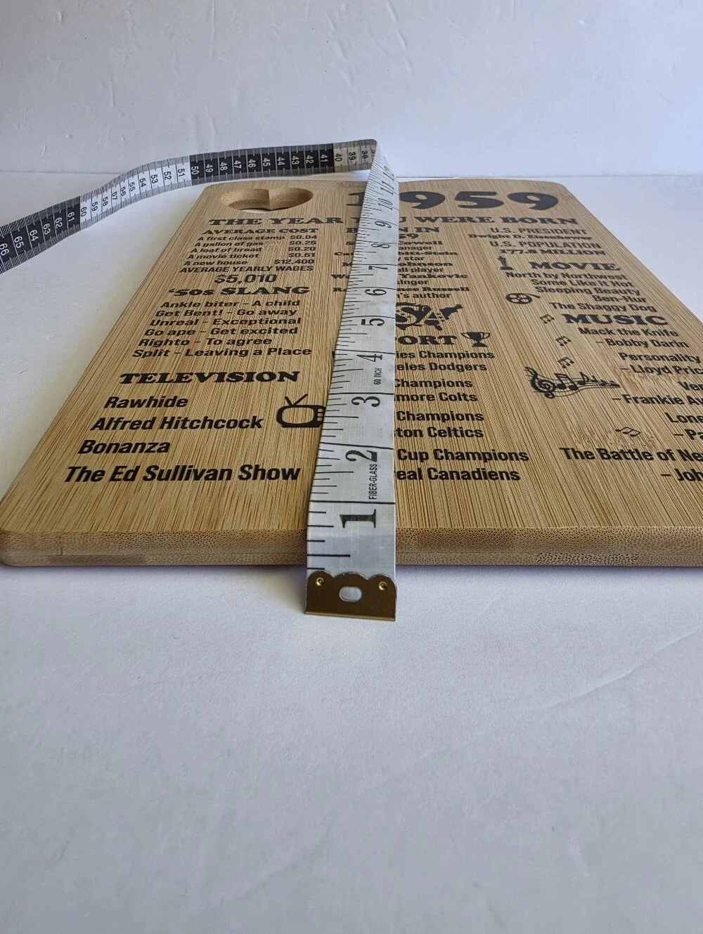 Your Birthday ~ Remembering 1959 Wood Cutting Board Kitchen Decor